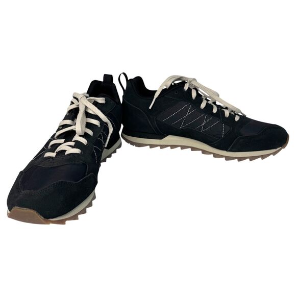 Merrell Alpine Shoes Men\'s 9.5 Athletic Low Sneakers J16695 Black Suede Lace Up